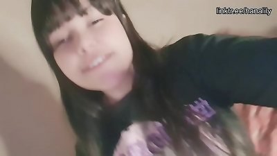 teenage chick teases showing her delicious tiny labia and then screws with a faux-cock