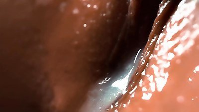 SLOW motility Compared fake penis and cock. Close-up penetrations