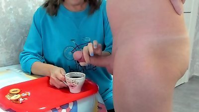 mother granny drinks coffee with cum taboo ,big cock enormous geyser