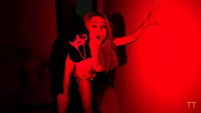 Fit figure gigantic boobs Barbie heads on steaming appointment with Ghostface - Crystal Rush & cub Tarantino